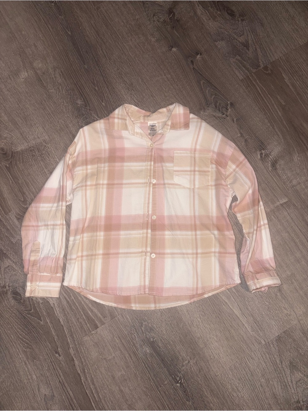 OshKosh B'gosh Pink & Cream Plaid Button-Down Shirt